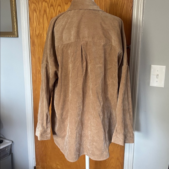 Stradivarius Light Brown Corduroy Shirt Jacket - Picture 3 of 6
